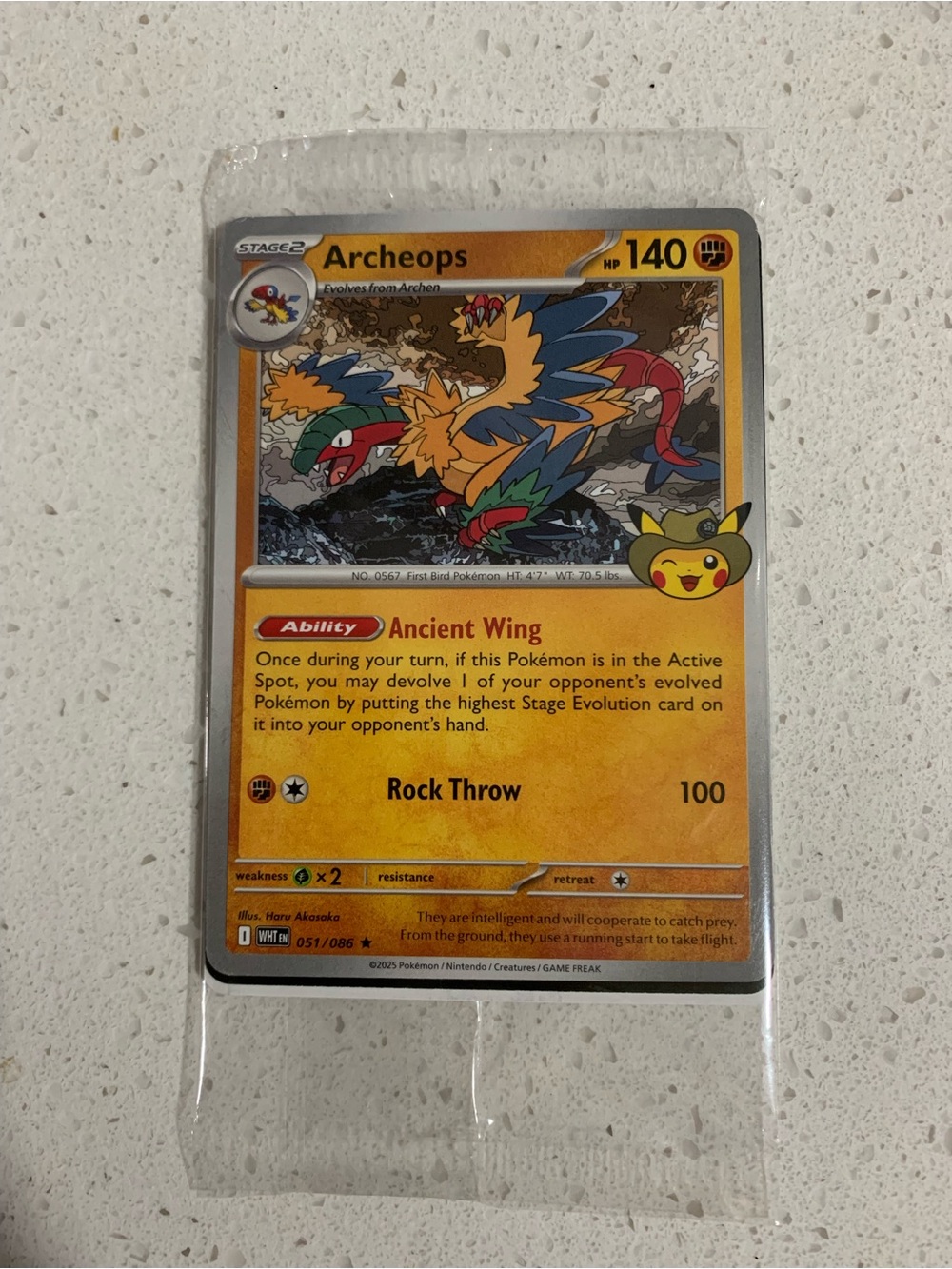 Exclusive Archeops Pokémon Field Museum Card (Sealed)